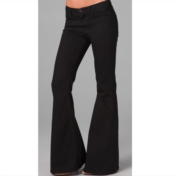 7 for all Mankind Denim - 7 for All Mankind Black Bell Bottoms Jeans Ins 31”